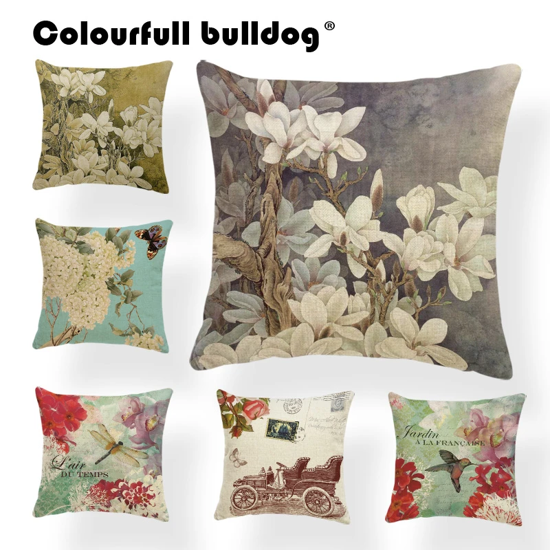 Dragonfly Flower Cushion Cover Pillow Case Home Sofa Throw Pillow Cover HOT