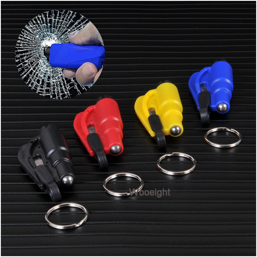 

NEW 1PCS Car Styling Emergency Escape Rescue Tool Glass Window Breaking Safety Mini Safety Hammer with Keychain Seat Belt Cutter