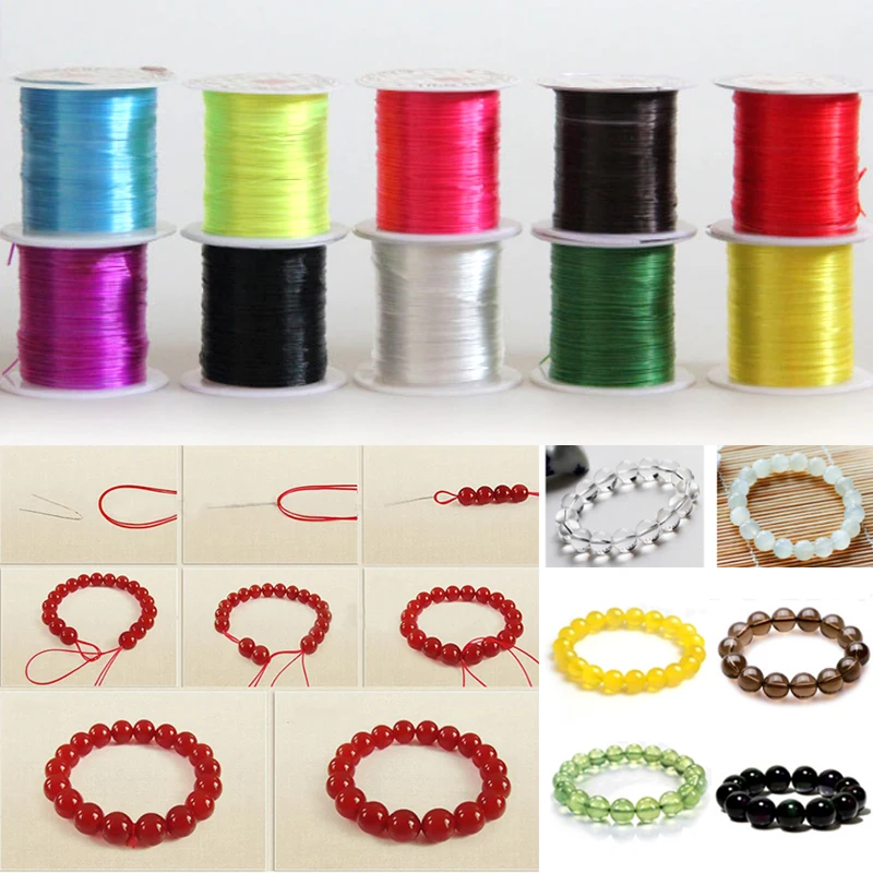 

LNRRABC 1Pcs cords beaded multi-color bracelet line necklace elastic line DIY jewelry accessories findings jewelry making
