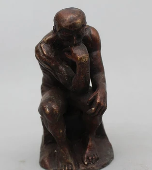 

xd 002307 5"Western Art sculpture Bronze ruminate Meditation muscle men Statue