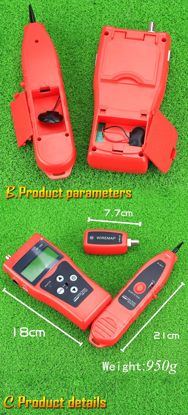 Testador de Cabo Testador de Cabo de Rede Cabo de Telefone Kelushi Multi-funcional Handheld Rede Lan Ethernet Fio Rj45 Rj11 Tester Nf388 de 5 Cheap Ferramentas de rede