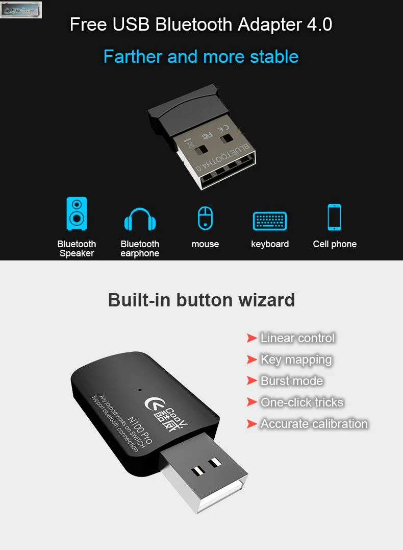 

Coov N100 PRO For PS4/Xbox One/Xbox 360 USB Controller Converter Adapter To Nintendo Switch NS Wired GamePad Joystick Converter