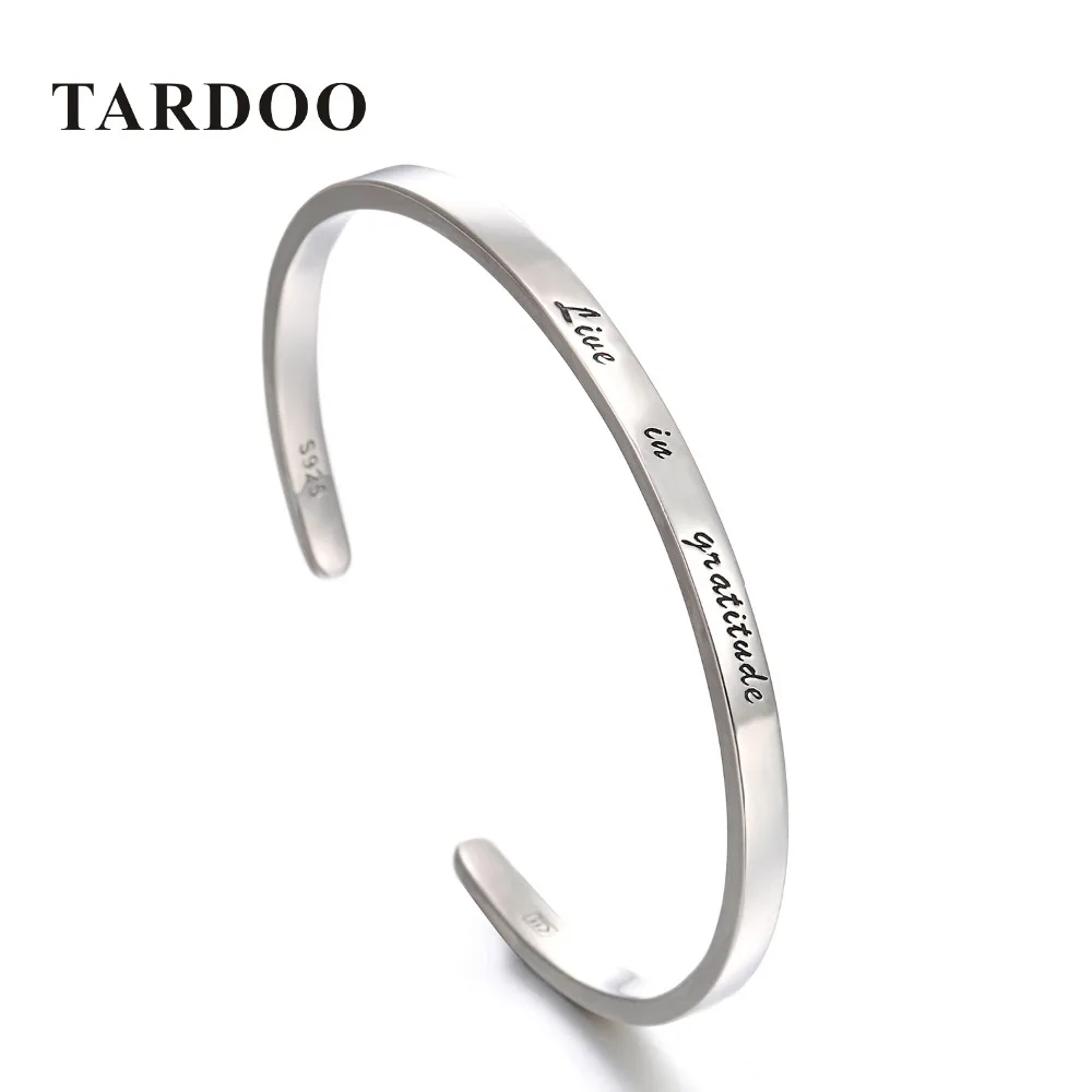 

Tardoo Bangles for Women Bracelets&Bangles 925 Sterling Silver Simple minimalism Lettering Fine Jewelry Wild Punk argento New