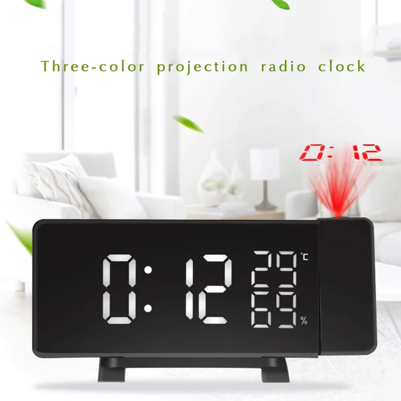

5 Inch LED Curved-Screen Projection Alarm Clock FM Radio Dual Alarm Clock with 4 Sounds 2018ing