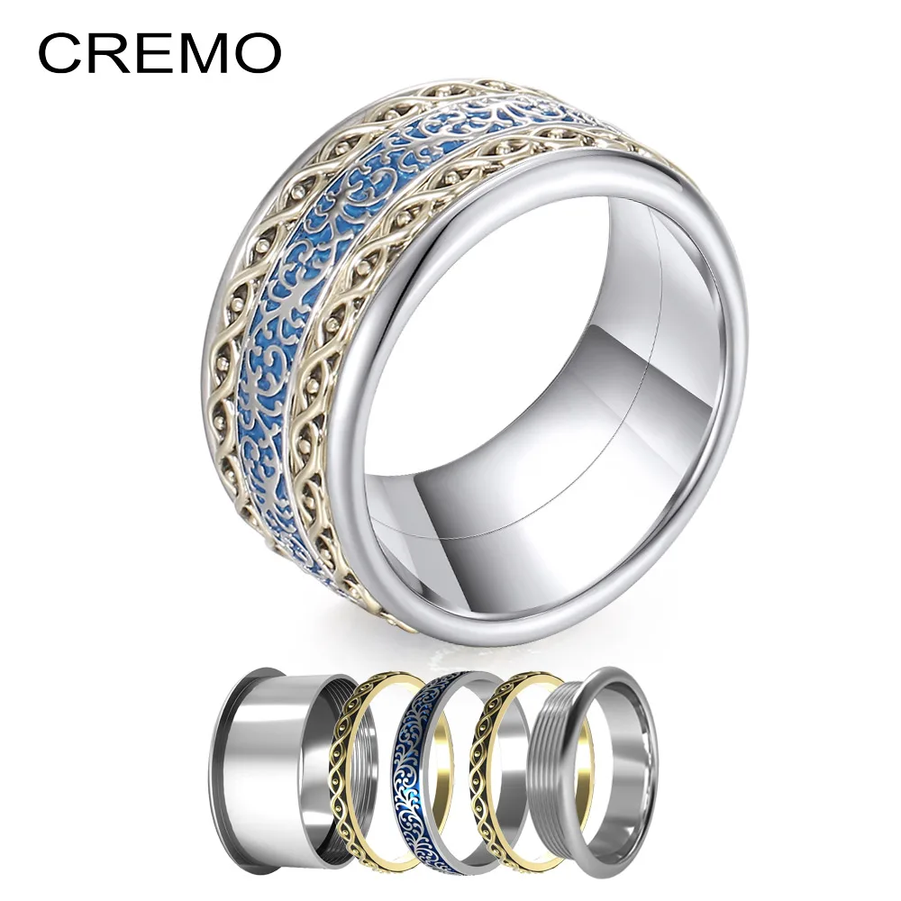 

Cremo Gear Gold Rings Eyes Interchangeable Titanium Layered Rings For Women Band Steel Band Statement Personalized Ring Femme