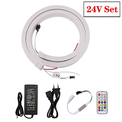 RGB 24V Set 12 В 24 В WS2811 полноцветный индивидуально адресуемый светодиодный неоновый светильник, гибкий водонепроницаемый 5050 RGB неоновый светильник - Испускаемый цвет: RGB 24V Set