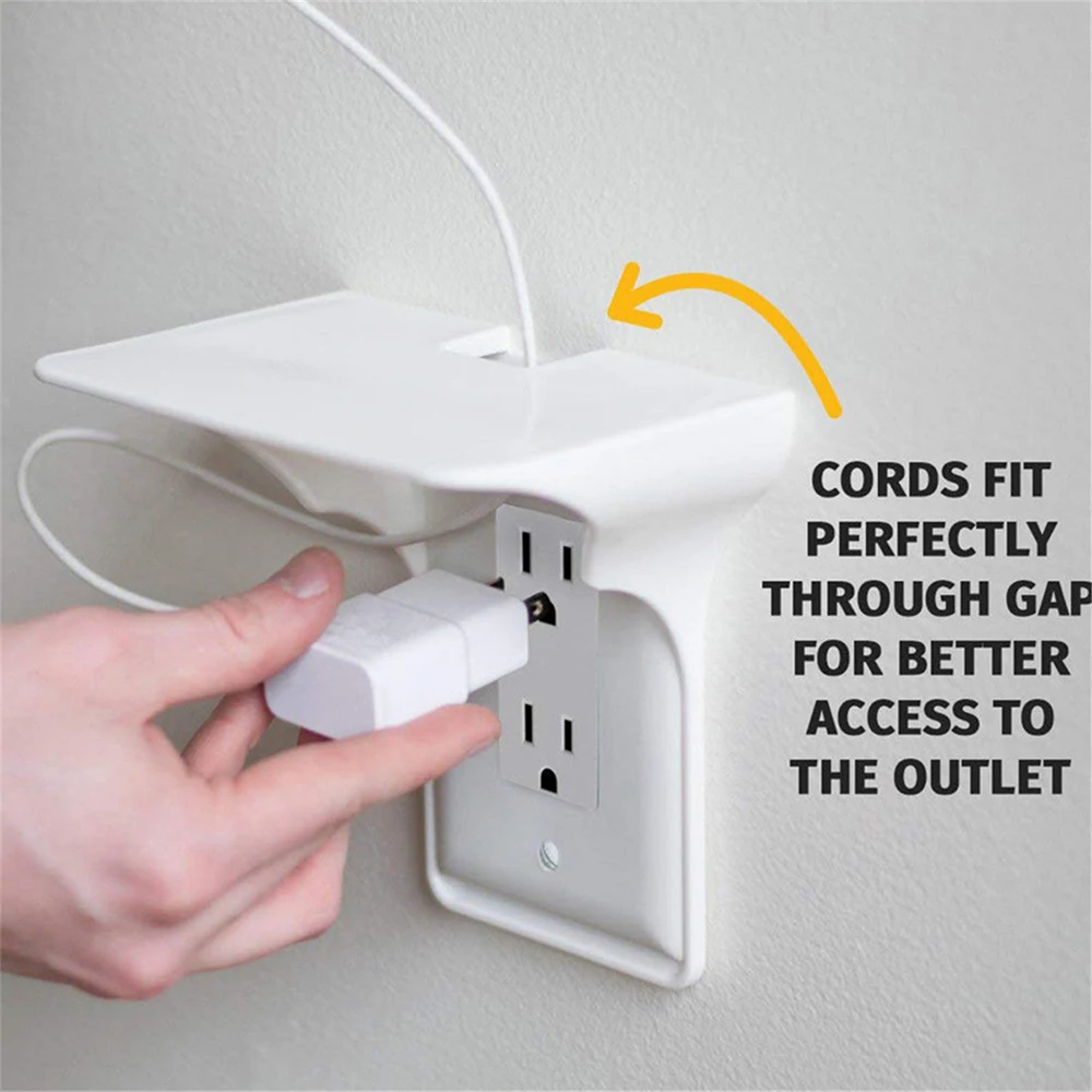 Multifunction Ultimate Outlet Telephone Easy Installation Wall Outlet Shelf Power Perch Shelf Washroom Charger Shaver Holder