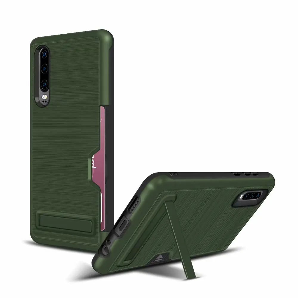 

Luxury For Huawei P30 Phone Case Soft TPU PC 2 in 1 For Huawei P30 Pro Case With Card Slot Support Phone Cover