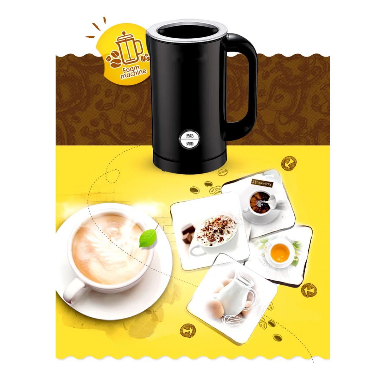 220V 410W 600ml Fully Automatic Multifunctional commercial hot and cold electric fancy Electric Coffee Maker Machine milk foamer 220V 410W 600ml Fully Automatic Multifunctional commercial hot and cold electric fancy Electric Coffee Maker Machine milk foamer
