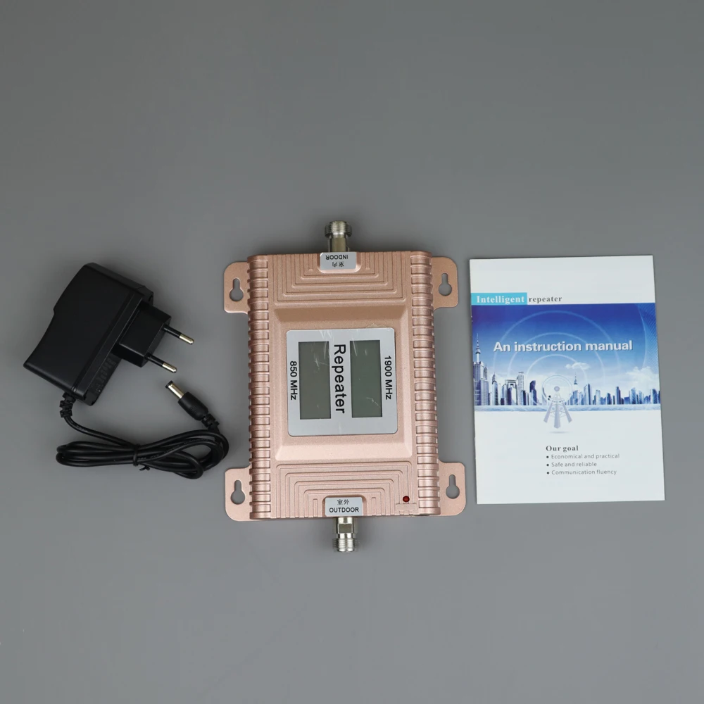 Home office smart 2G 4G 1900mhz signal booster repeater LCD Display 65dB Gain 3G Internet mobile signal booster cdma full sets