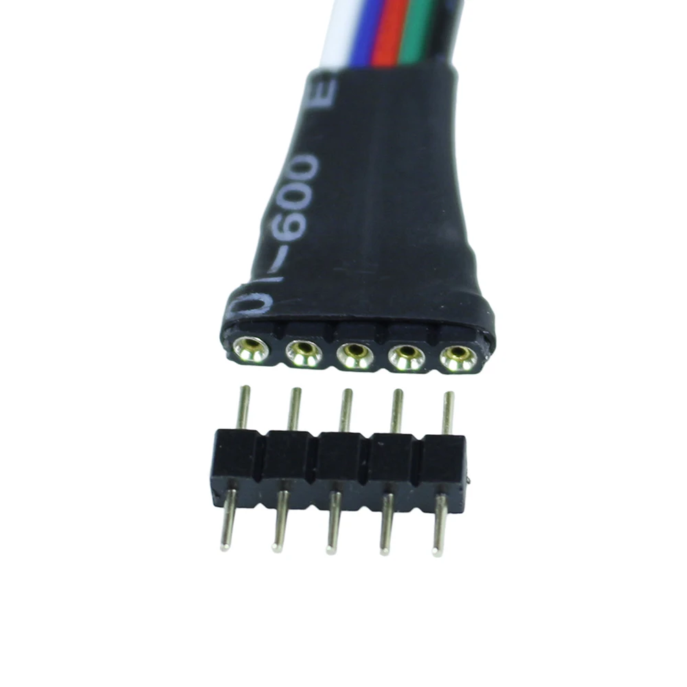 

20pcs 5pin RGB connector, 5 pin needle, male type double 5pin, for LED RGBW strip connector LEEDSUN