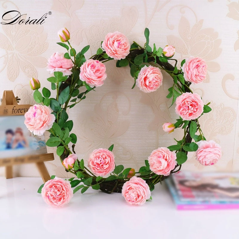 Искусственные розы шелковые цветы Пионы DIY длинная ветка 3 головки пионы