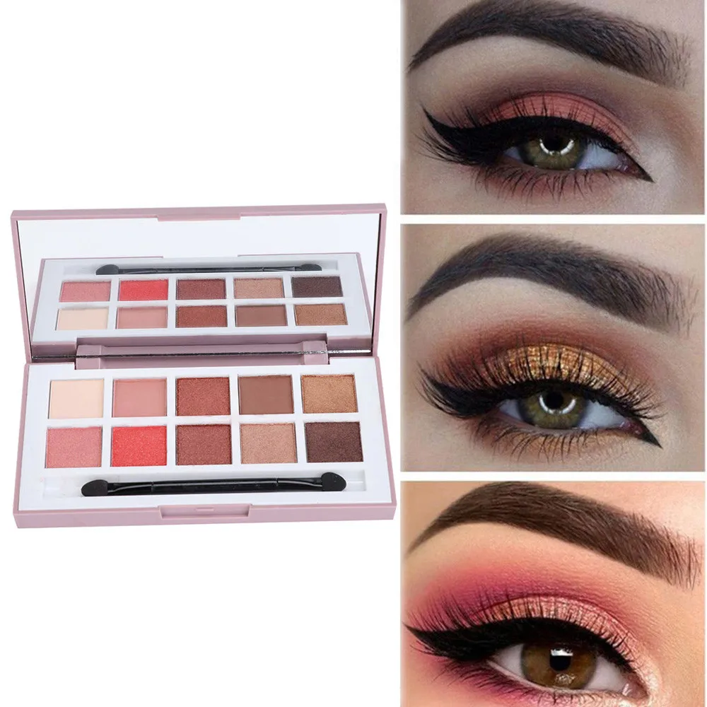 

1 Box With 10 Color Geometric Eyeshadow Matte Pearlescent Nude Makeup Eyeshadow nude eyeshadow palette5.13