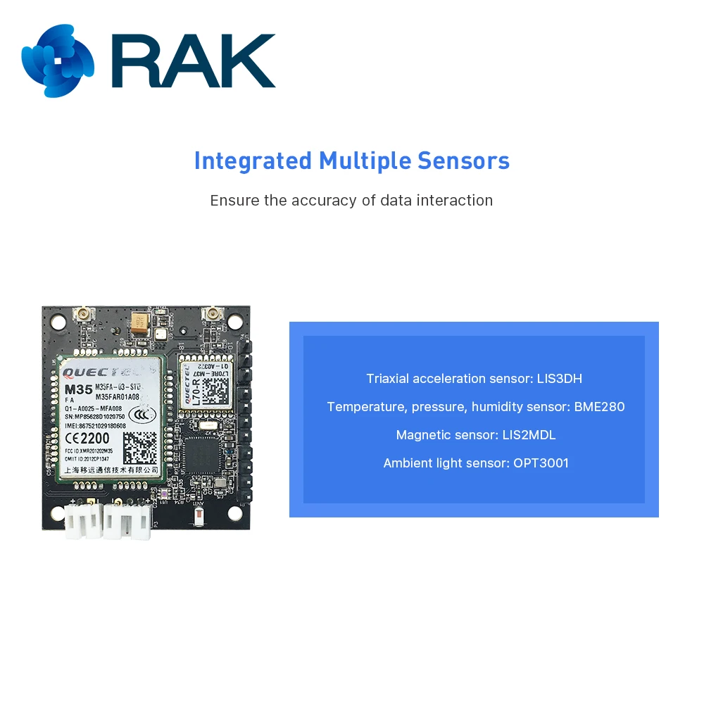 GPRS сенсор узел iTracker модуль Quectel M35 беспроводной модуль дистанционного позиционирования трекер Поддержка Bluetooth 5,0 RAK8211-G Q165