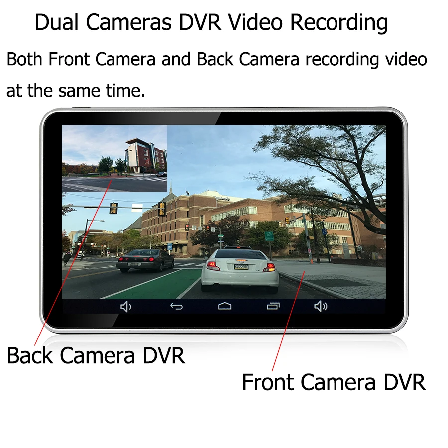 Otstrive дюймов 7 Android gps навигации wi fi Интернет 16 ГБ DVR Full HD 1080p заднего вида Две задних