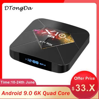 

NEW X10 Plus Android 9.0 Smart TV Box Allwinner H6 2.4G WiFi 4GB RAM 32GB/64GB ROM Set Top Box USB3.0 H.265 6K KD Player