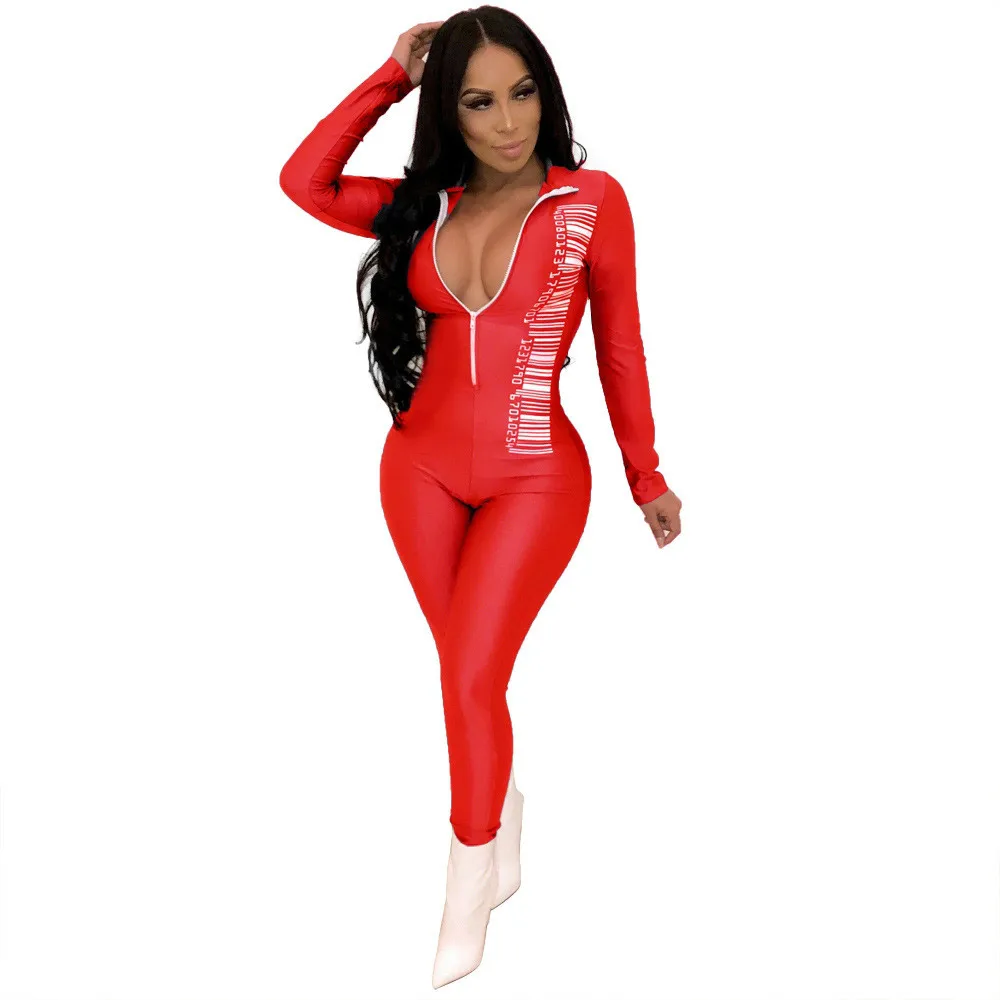 Women-Figure-Print-Zip-Up-turn-down-long-sleeve-bodycon-skinny-jumpsuit-sexy-club-romper-outfit (2)