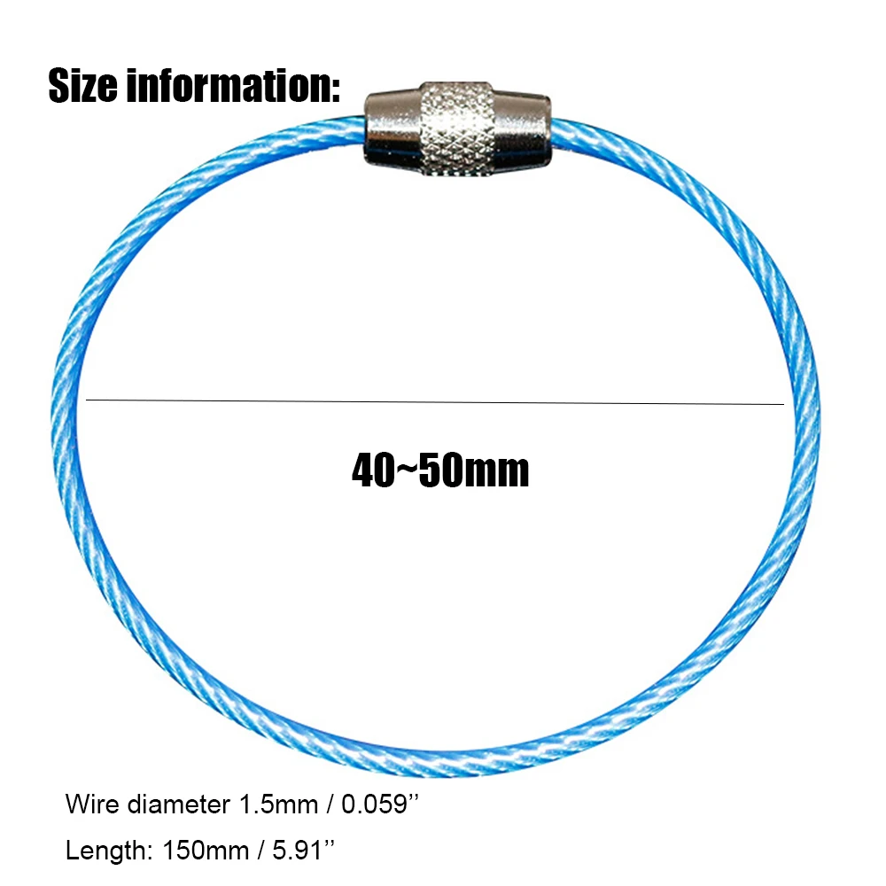 10 шт./компл. 150 мм цепочка для ключей веревка для праздничных флажков Проволока Из Нержавеющей Стали Кабельной петли винт устройство блокировки Кольцо Брелок Круг лагерь подвесной инструмент