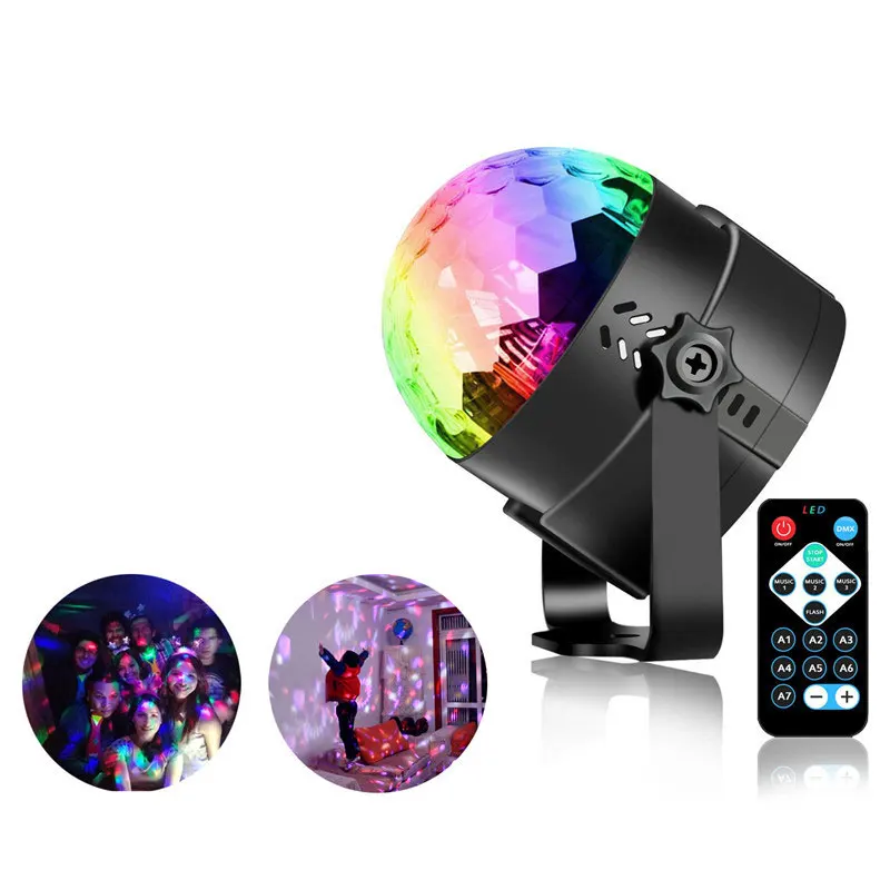 

3W RGB Disco Light Par LED Stage Lighting Effect RGB DJ Rotating Disco Ball Party Lights Remote Controller Bar Karaoke Show