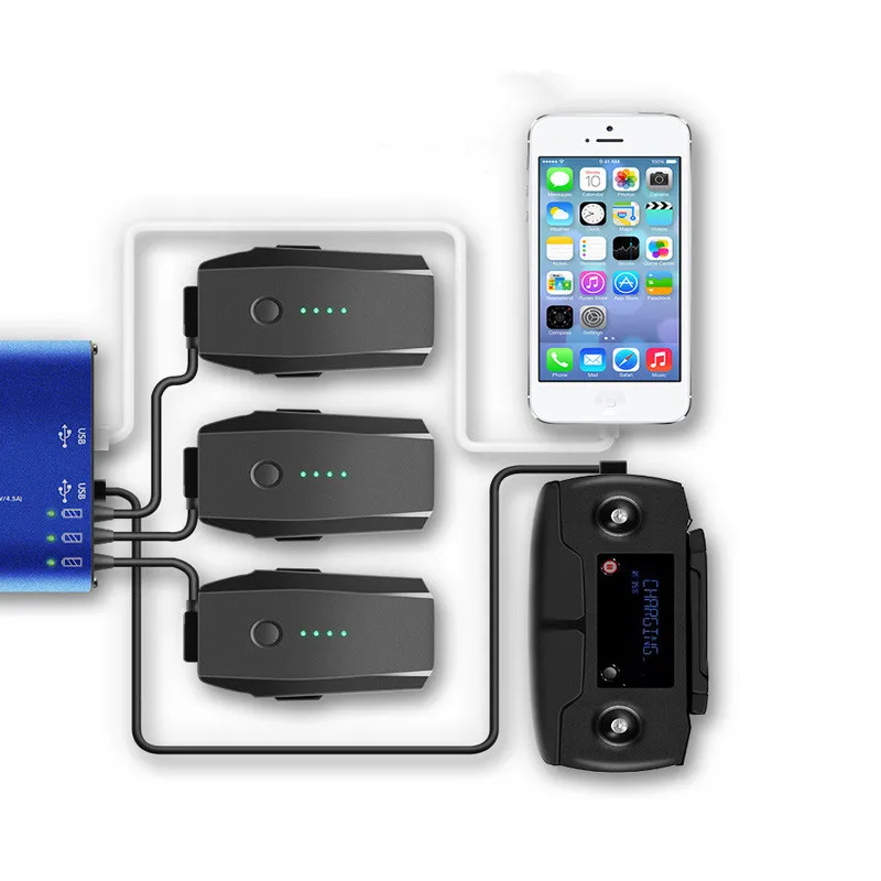 5 in 1 Battery Charger 3 Batteries & 2 USB prot Remote Control phone Plate charging For DJI Mavic Pro Drone Accessories 1 (5)