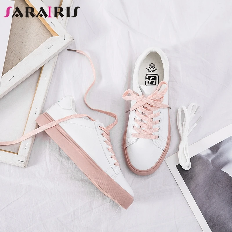 

SARAIRIS 2019 Spring Autumn Big Size 35-40 Casual Dropship Women Flat Hot Sale Ladies Lace-up Platform Luxury Shoes Woman Flats