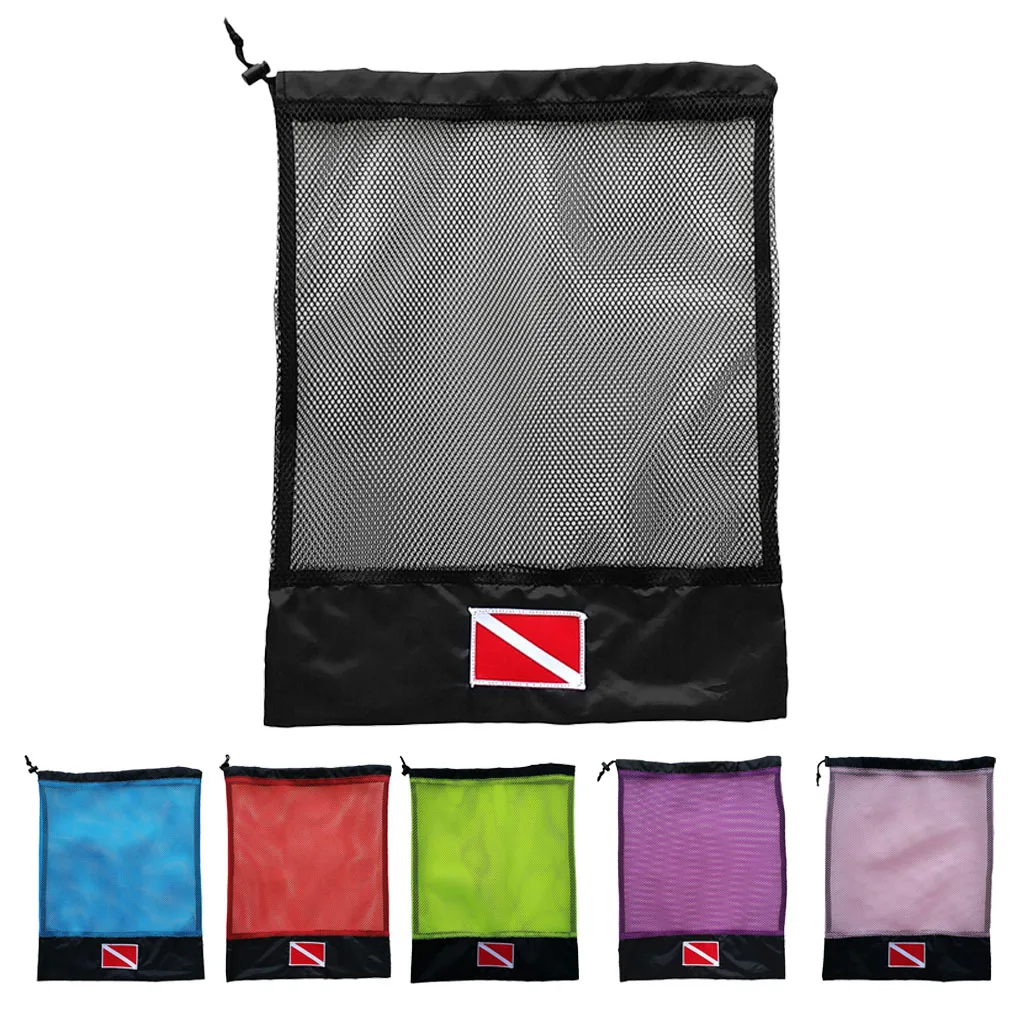 Drawstring Mesh Storage Gear Bag for Scuba Diving Snorkeling Swimming Water Sports Snorkeling Spearfishing Freediving