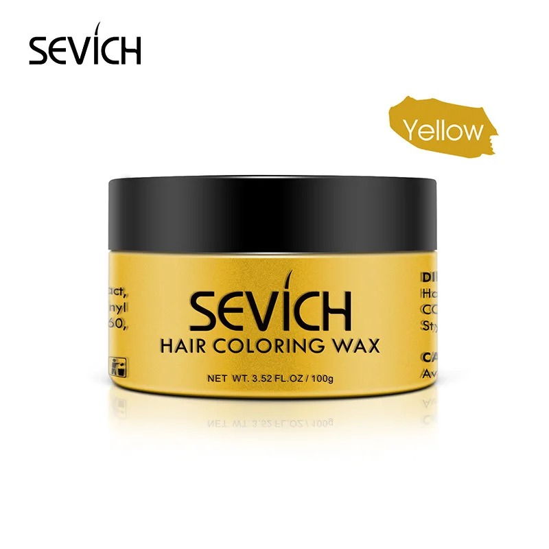 New Sevich Temporary Hair Color Wax Men Diy Mud One-time Molding Paste Dye Cream Hair Gel for Hair Coloring Styling Silver TSLM1 - Цвет: yellow