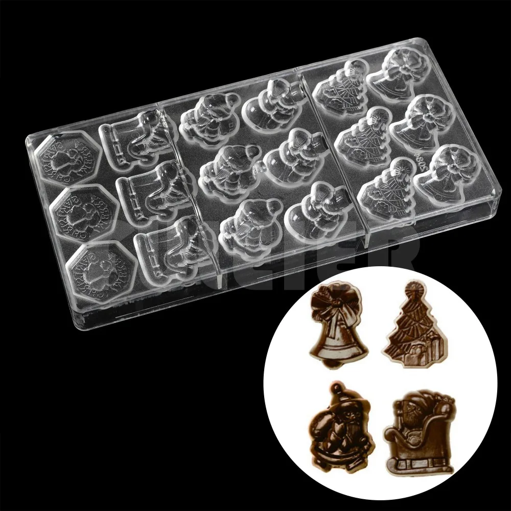 

Plastic Christmas series candy chocolate mold DIY Cute Santa Claus chocolate making tools candies and sweets baking pastry mould