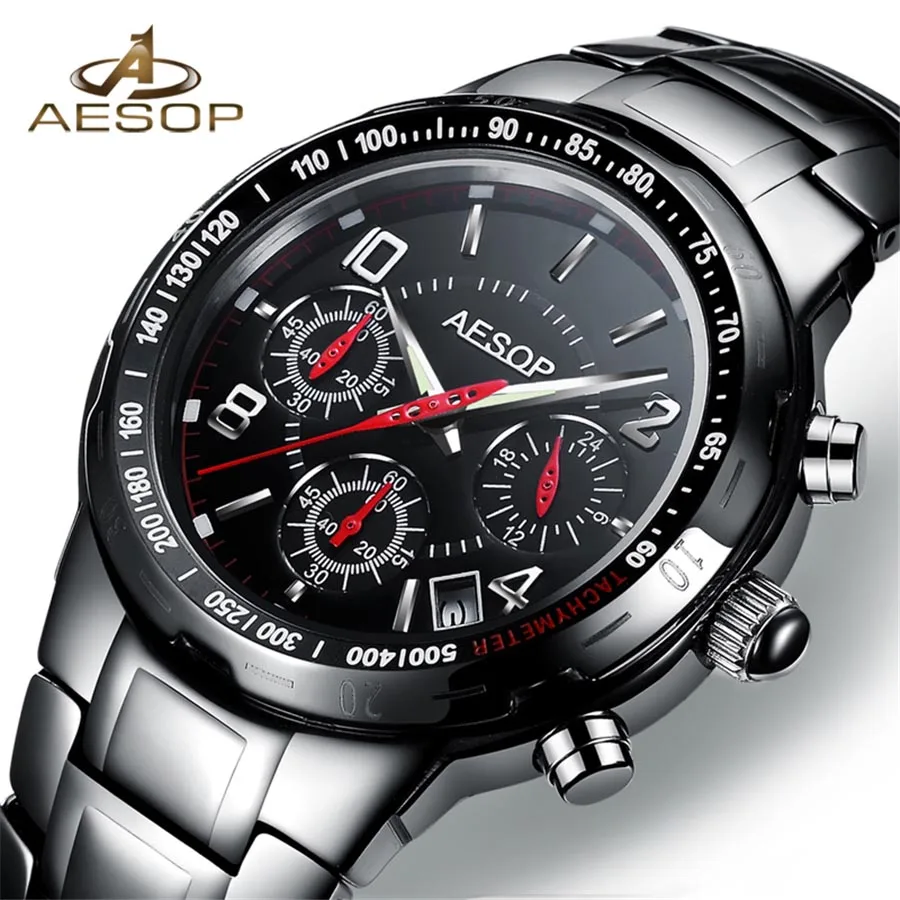 Новые часы мужские роскошные брендовые водонепроницаемые противоударные керамические спортивные часы мужские кварцевые часы Relogio - Цвет: Черный