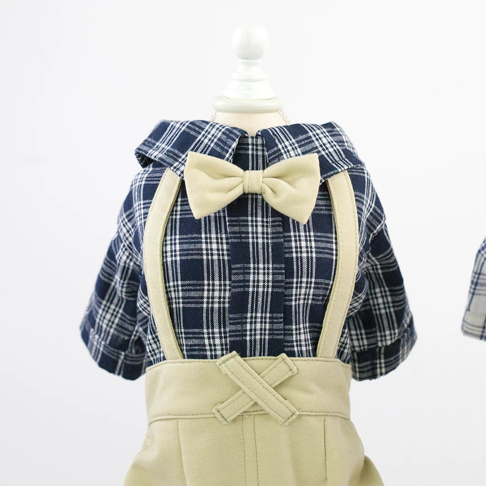 Plaid Dog Clothes Summer Pet Clothing for Dog Cat Pet Bib Pants Chihuahua Clothes S-XXL for Small Dogs Spring Autumn (2)