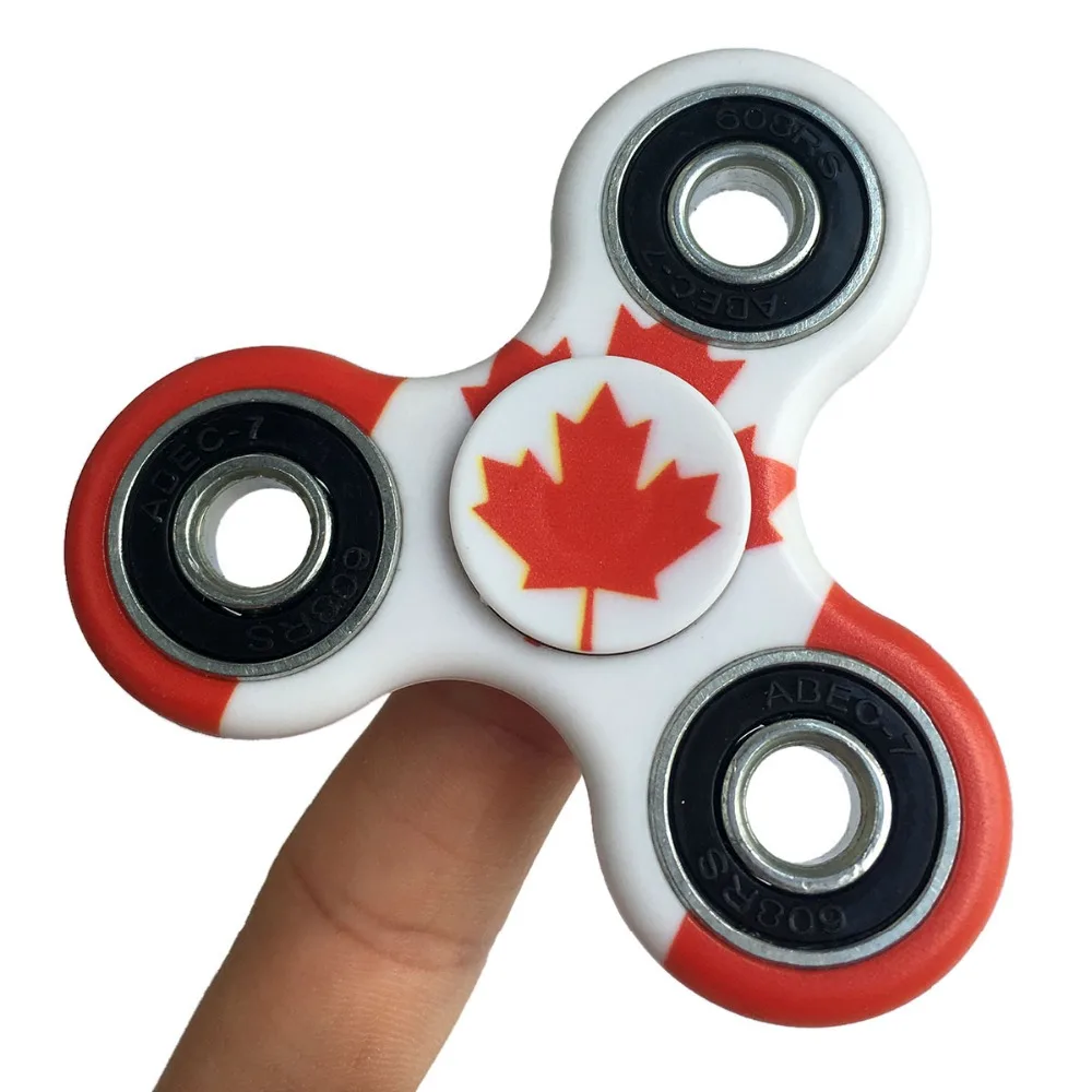 

Canadian Flag Maple Leaf Fidget Spinner EDC Finger Toys Hand Spinner ABS Tri-spinner Anti Stress Autism ADHD Kids Gift