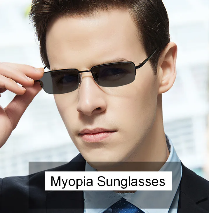 Мужские металлические линзы для близорукости Eyesilove солнцезащитные очки серого