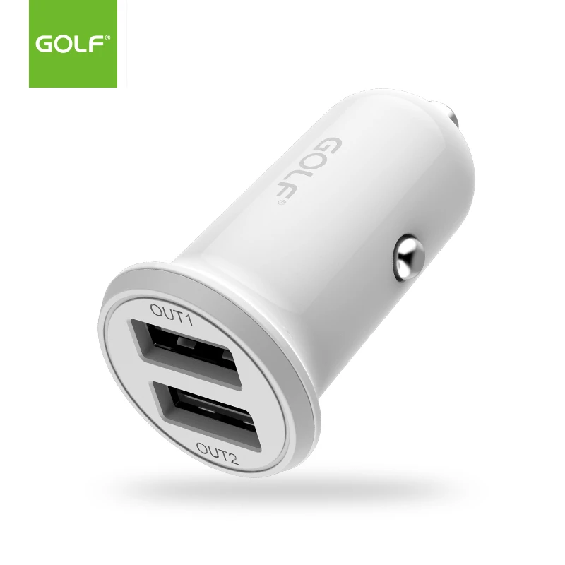 Гольф 2.4A Двойной выход USB Автомобильное зарядное устройство для iPhone Samsung Huawei Xiaomi