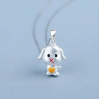 

L&P Real 925 Sterling Silver Necklaces Pendants 2018 Lovely Dog Fine Jewelry Love 925 Silver Pendant Necklace
