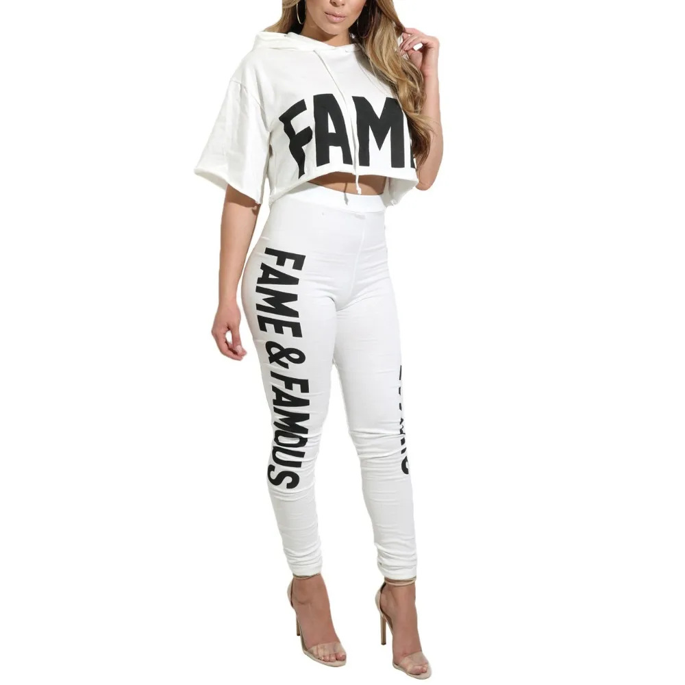 

Tilapia new arrivals sexy top and trouser women set two pieces fashion design club party letter print girls sets 2in 1