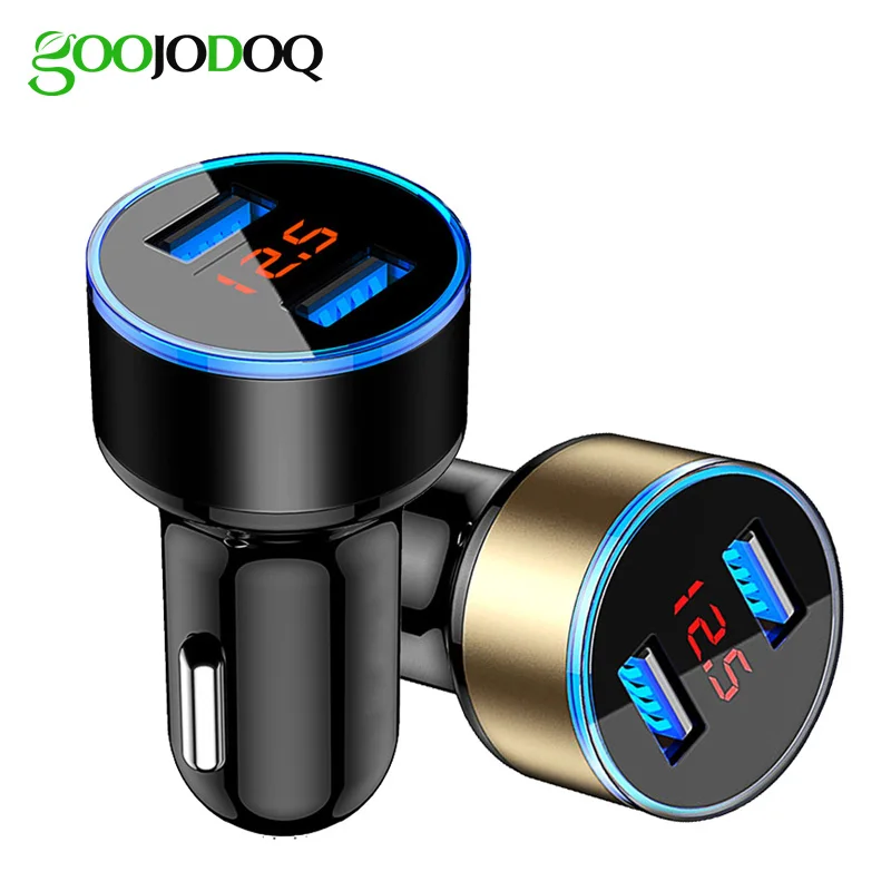 شاحن سيارة 5 V 3.1A LED مزدوج USB شاحن سيارة سريع شحن الهاتف المحمول محول السفر ل Xiaomi سامسونج S8 فون X