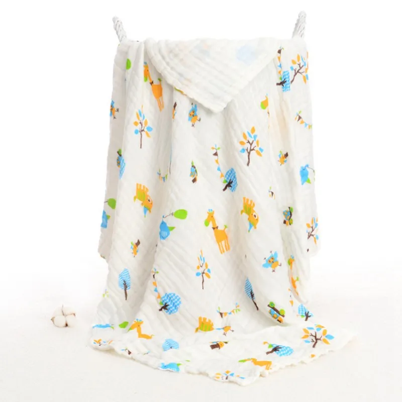 110x110cm Summer Cool Baby Bath Towel Soft Swaddling Blanket Newborn Infant Gauze Swaddle Towel Breathable Baby Stuff