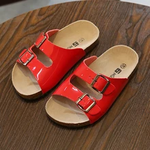 New 2019 Summer Cork Slippers Kids Comfortable White Gloss Flats Slippers For Boys Children Barefoot Girls Beach Shoes