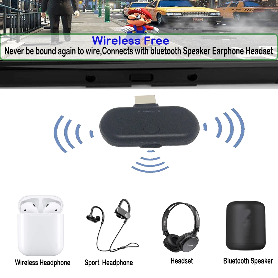 Тип-c беспроводной Bluetooth 5,0 стерео аудио передатчик адаптер Поддержка APTX LL SBC низкая задержка для переключателя NAND