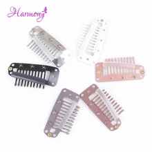 200 шт. зажимы для париков 38 мм 10 зубцов защелкивающиеся зажимы для наращивания волос I shape держатели для слива воды удлинители волос в 6 вариантах цвета