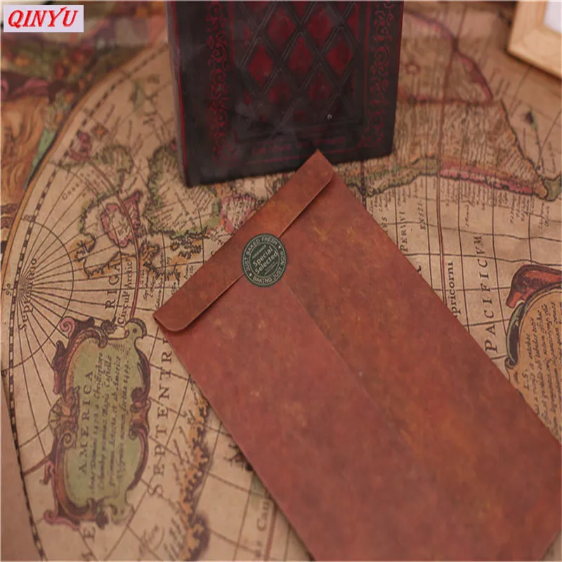 12x20cm 5Pcs Old Style Vintage Paper Envelope Brown Kraft Packaging For Greeting Card Postcard Card Small Gift Invitation6zMM231 (4)