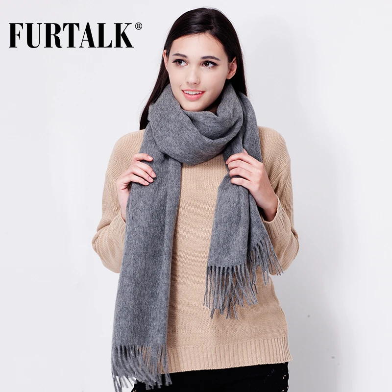 FURTALK 100% Lamb Wool Scarf for Women Wool Pashmina Bandana Winter Spring Long Women Scarf Shawls Female FURTALK 100% Lamb Wool Scarf for Women Wool Pashmina Bandana Winter Spring Long Women Scarf Shawls Female