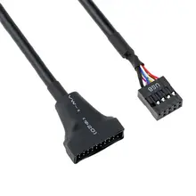 20 Pin USB 3,0 заголовок женский до 9 Pin USB 2,0 Мужской адаптер конвертер провода кабель для передачи данных 480 Мбит/с компьютера материнская плата Кабель компакт-дисков