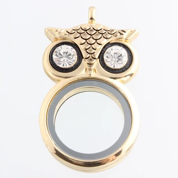 

Owl Shape Alloy Floating Locket Necklace Pendant Antique Floating Locket Pendant 10pcs