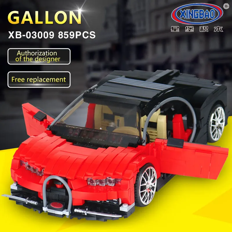 

XingBao 03009 859Pcs Creative MOC Technic Series The Gallon Supercar Set Children Educational Building Blocks Bricks Toys Model