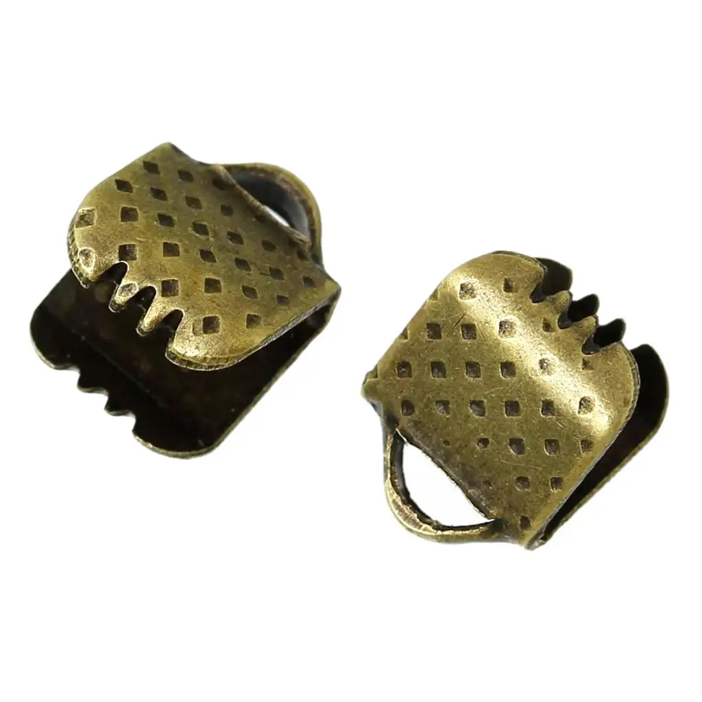DoreenBeads бронзовый тон текстурированные концевые колпачки Обжимные бусины 6x8 мм 65