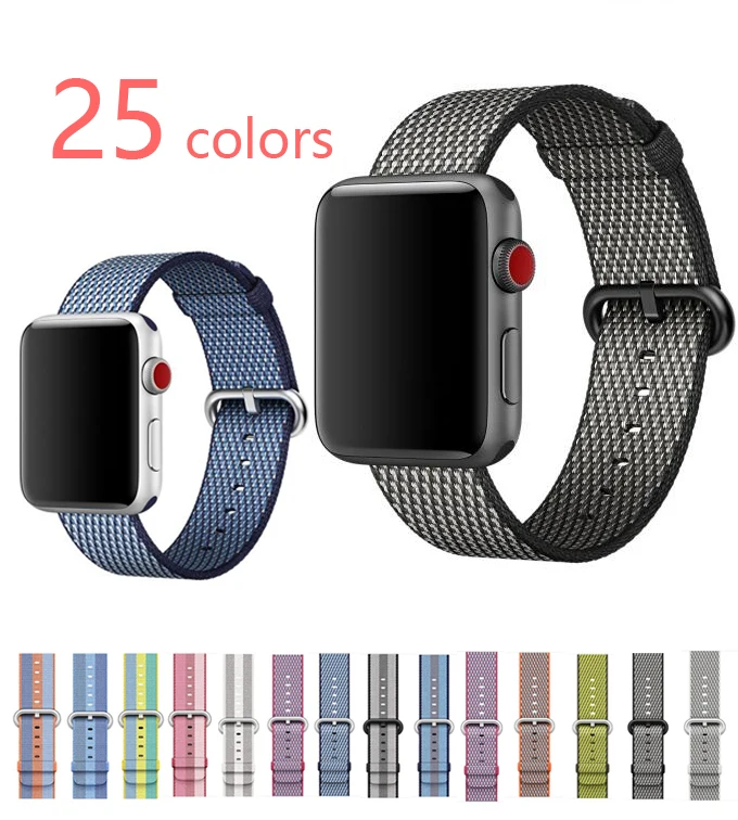 38 мм 42 мм ремешок для apple watch series 1 2 3 woven nylon band ремешок для iWatch Красочный Узор Классический пряжка