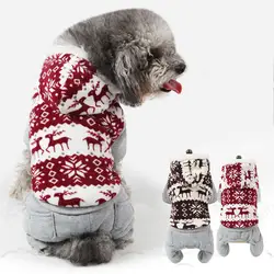 Одежда для маленьких собак, зимнее теплое плотное пуховое пальто для щенков, флисовые парки со снежинками, оленями, костюм для домашних