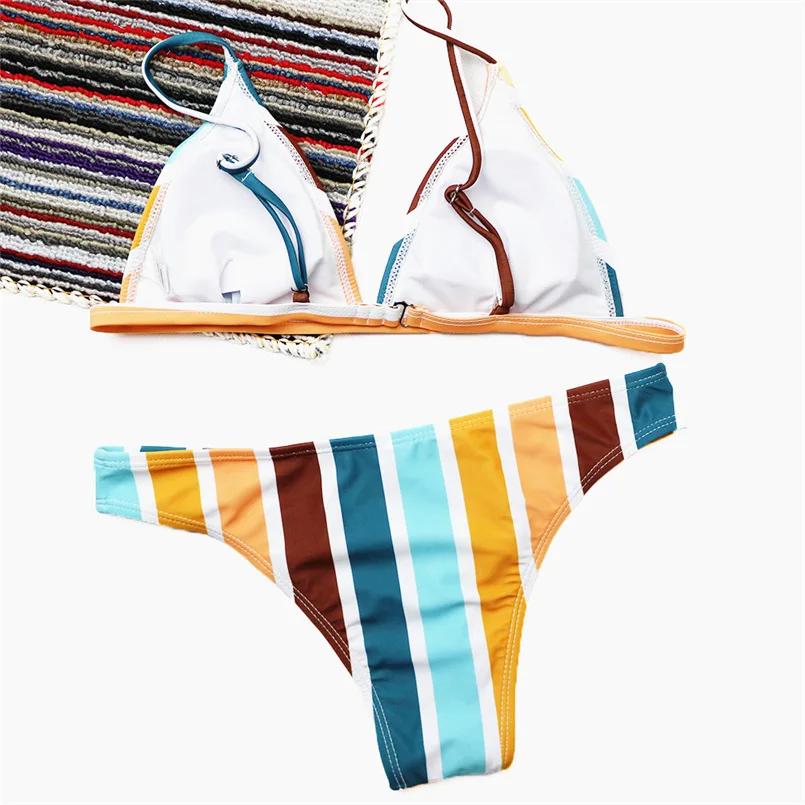colorful striped bathing suit