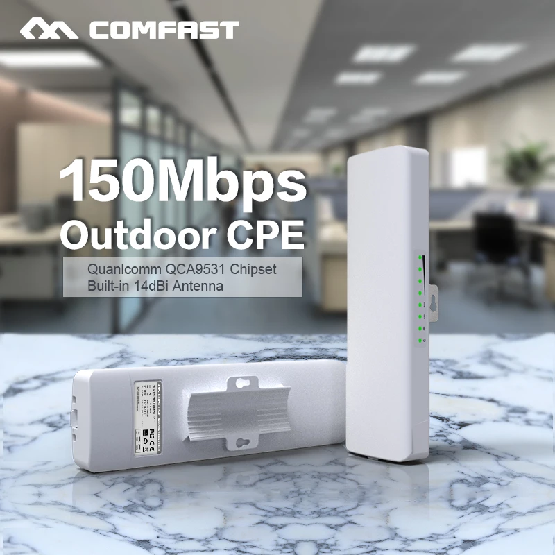 Comfast CF-E214NV2 2.4g беспроводное устройство открытый маршрутизатор 2 км WI-FI Усилитель сигнала Усилитель WDS сетевой мост 14dBi антенны wi fi доступа - изображение